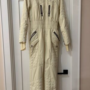 FP Movement by Free People Cream Quilted Jumpsuit